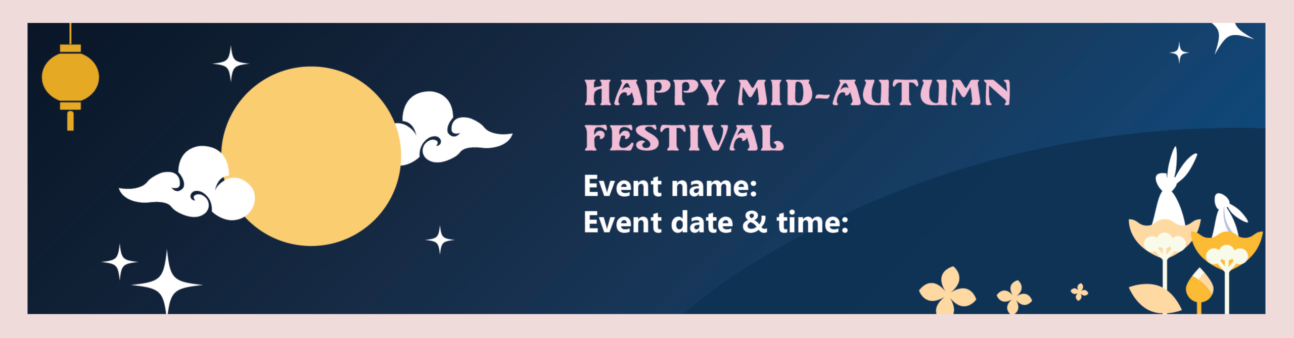 Mid-autumn festival email header design in full scale.